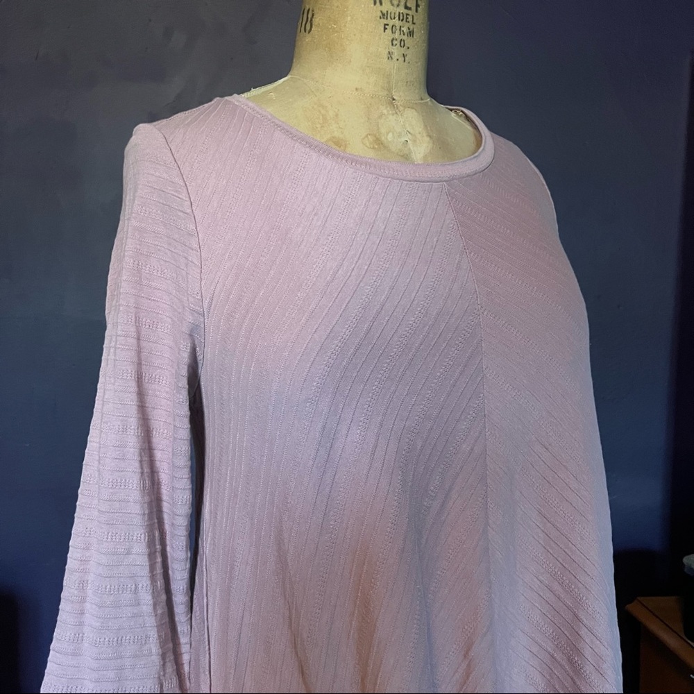 LOFT Light Purple Three Quarter Sleeve Textured Shirt ✨